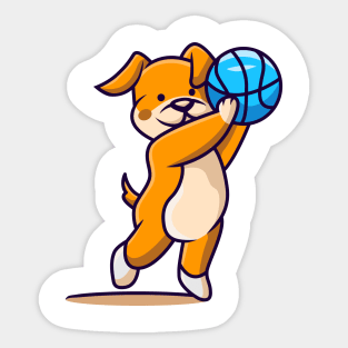 Dogs and basketball Sticker